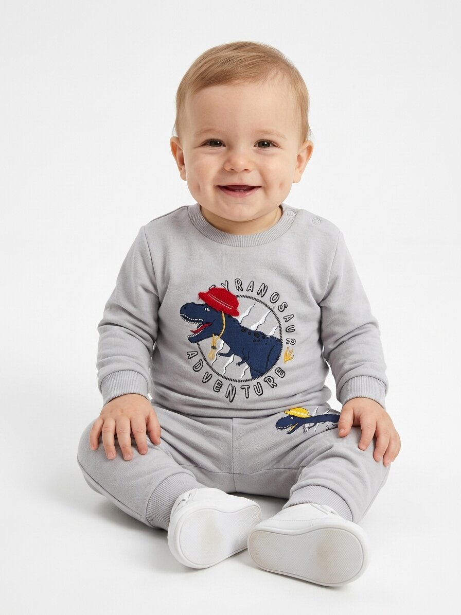 Pamuk Macera Desenli Erkek Bebek 2li Takım - Görsel 3