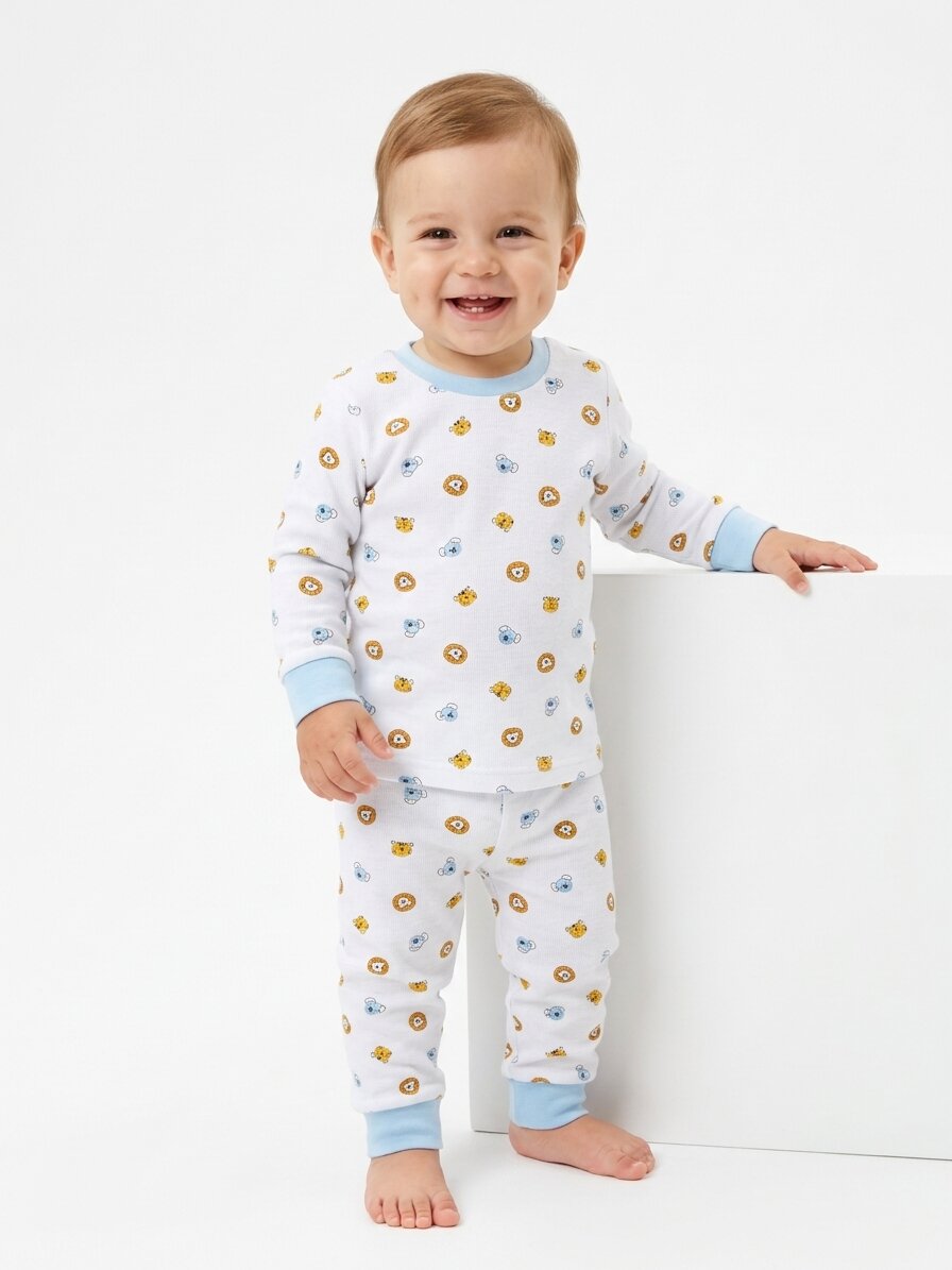Pamuk Hayvan Desenli Unisex Bebek Tulum - Görsel 4