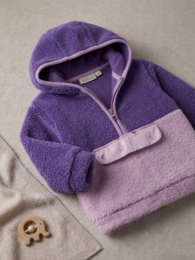 Polar Kapüşonlu Kız Bebek Mont - Görsel 3