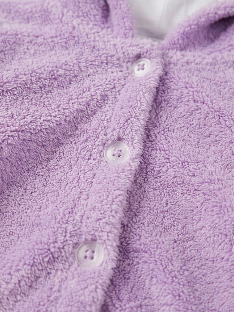 Polar Düğme Detaylı Kız Bebek Peluş Mont - Görsel 2