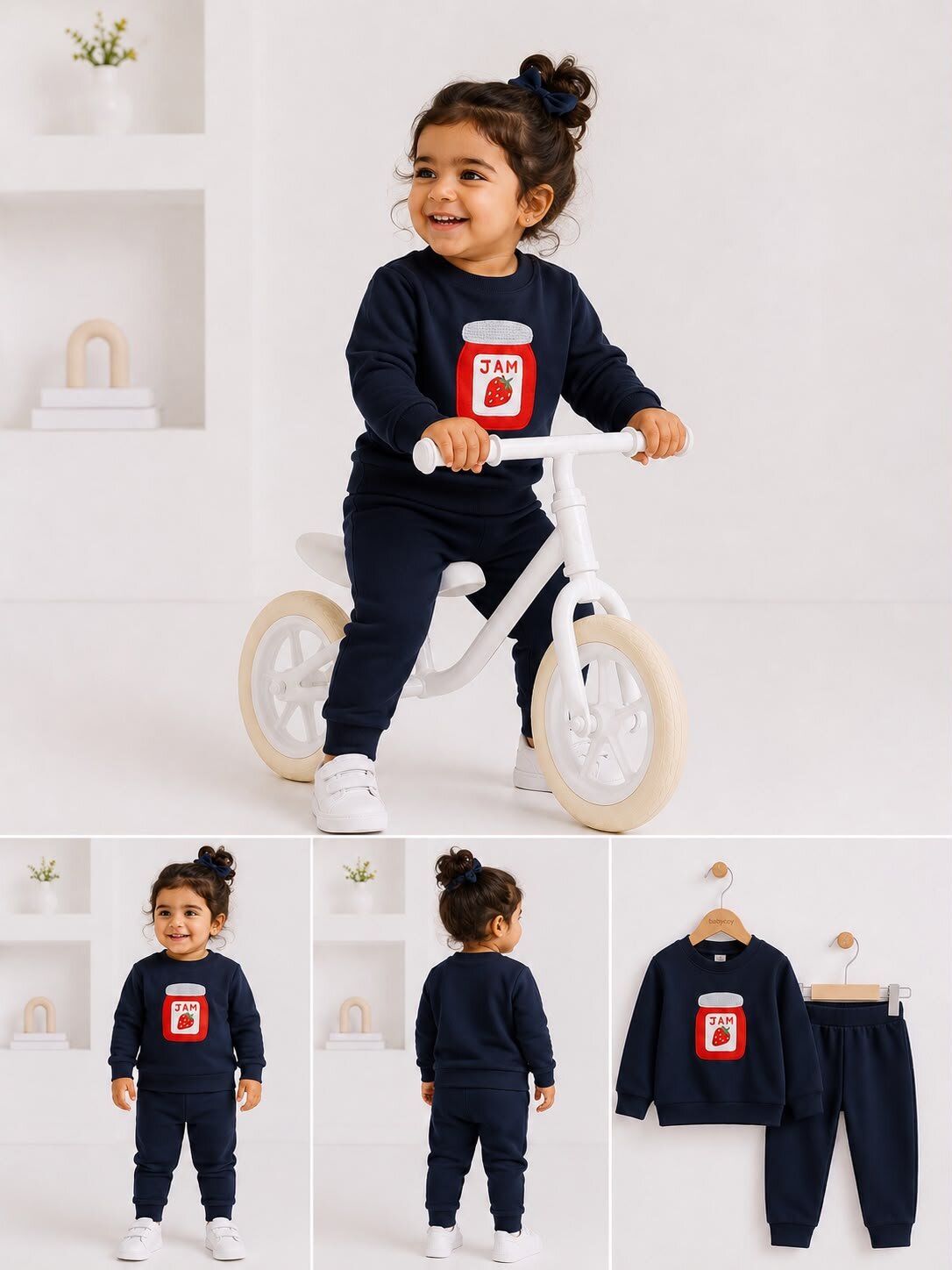 Pamuk Baskılı Kız Bebek 2li Takım