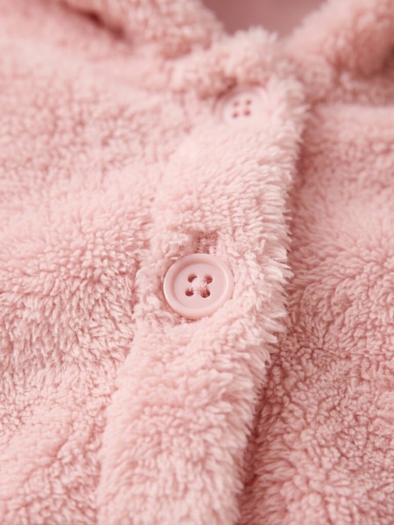 Peluş Düğme Detaylı Unisex Bebek Tulum - Görsel 2