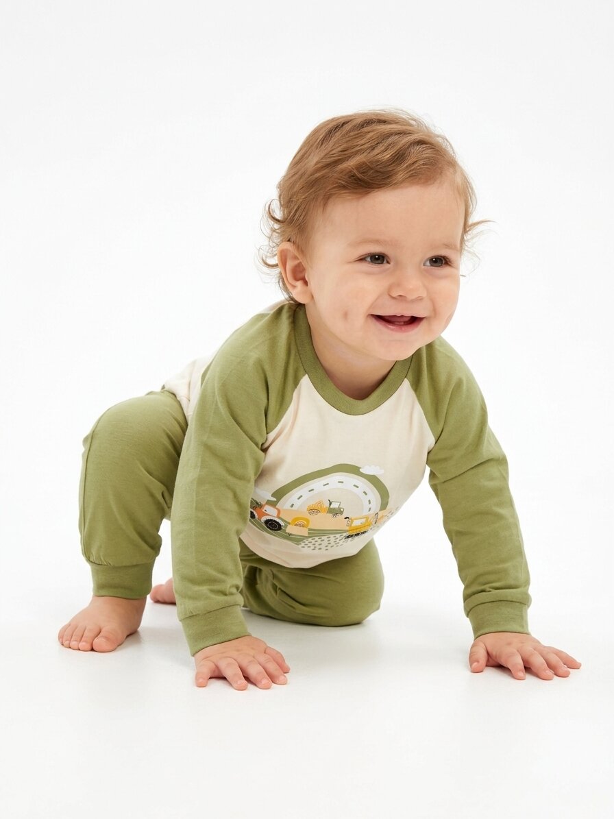 Pamuklu Araba Detaylı 2li Erkek Bebek pijama Takımı - Görsel 3
