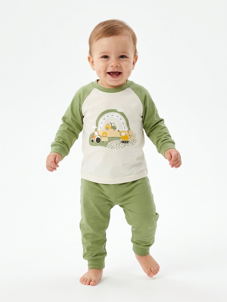 Pamuklu Araba Detaylı 2li Erkek Bebek pijama Takımı - Görsel 4