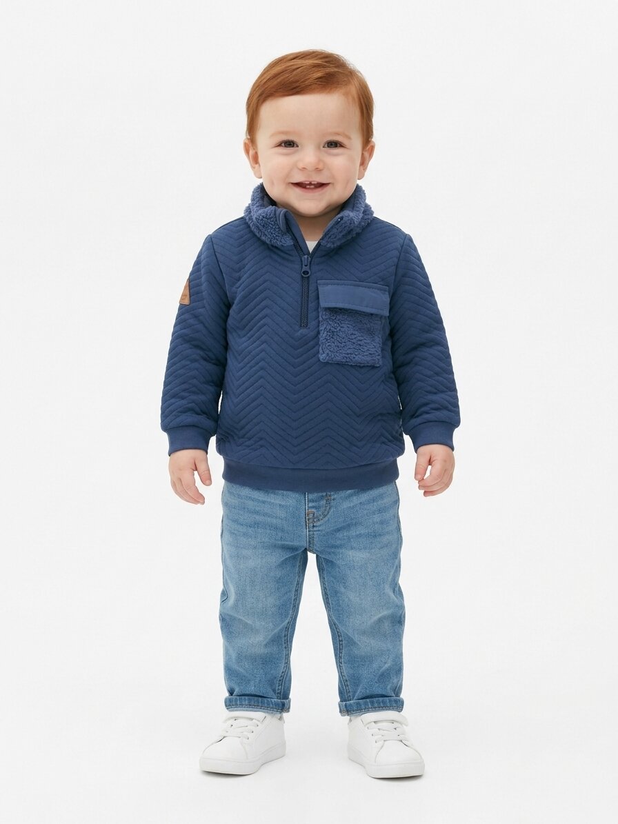 Pamuklu Polar Detaylı Erkek Çoçuk Sweat - Görsel 3