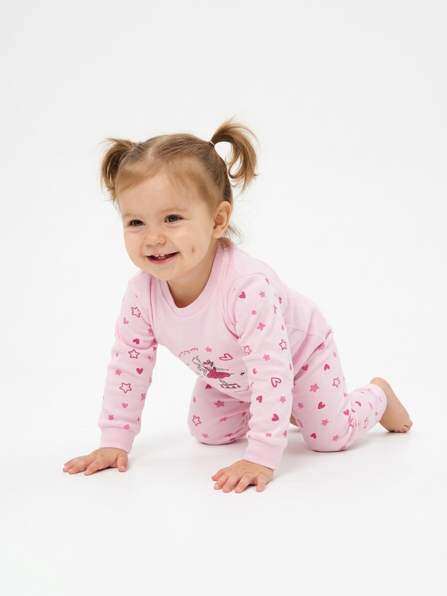 Pamuklu Mevsimlik Kız Bebek Pijama Takım - Görsel 2
