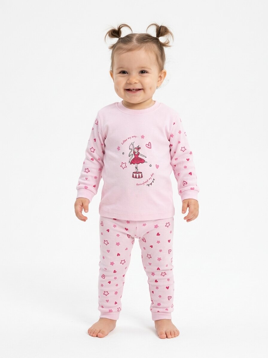 Pamuklu Mevsimlik Kız Bebek Pijama Takım - Görsel 3