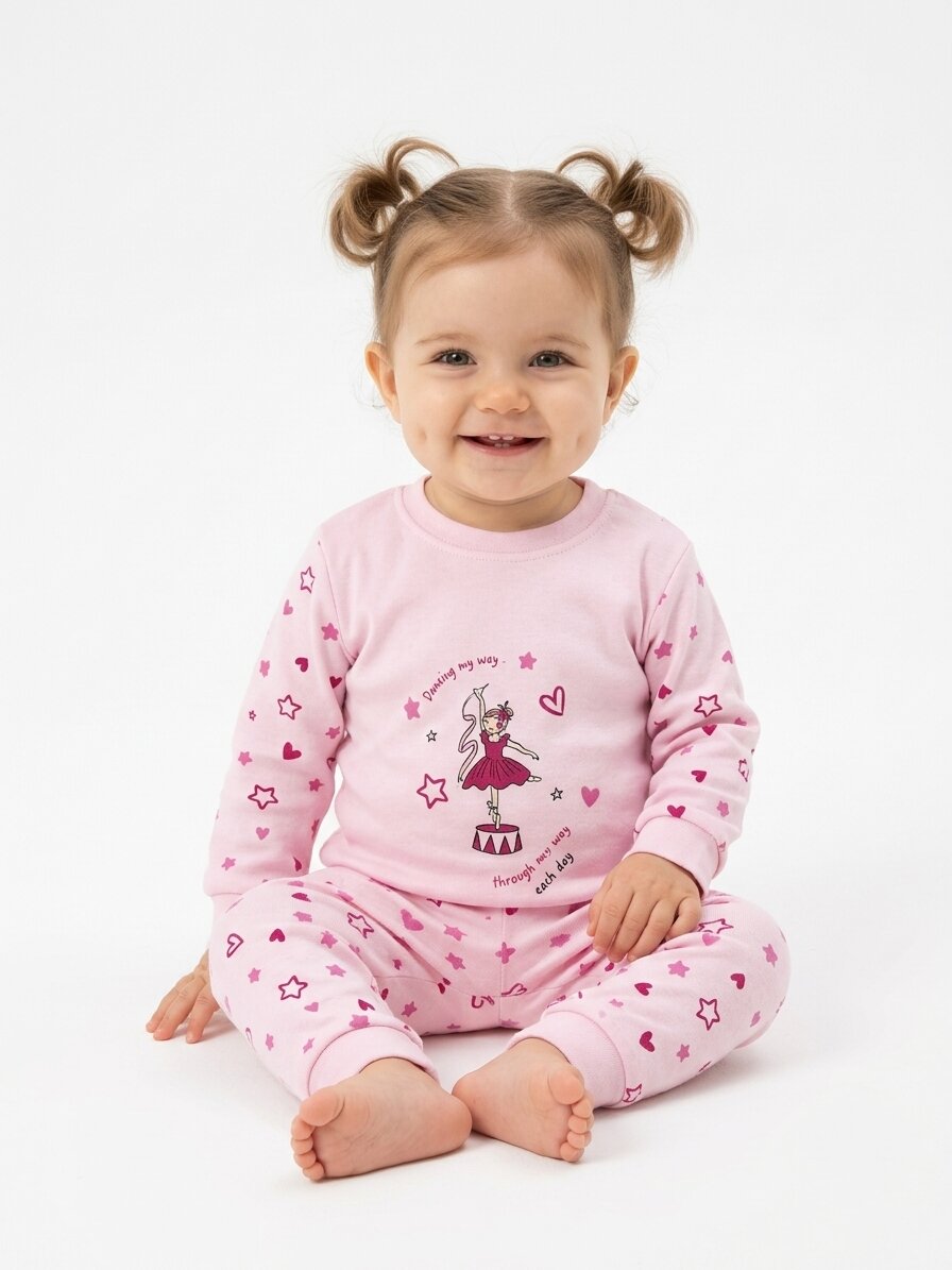 Pamuklu Mevsimlik Kız Bebek Pijama Takım - Görsel 4