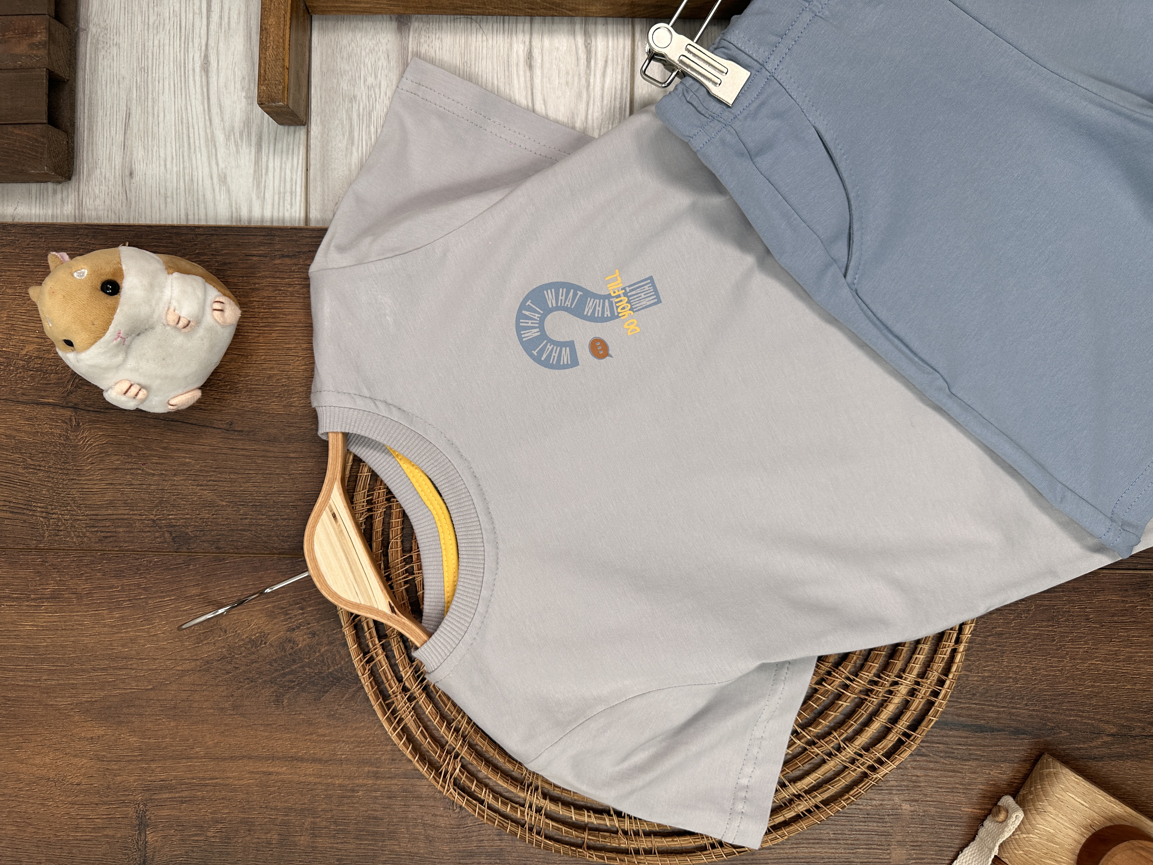 Yazlık Pamuklu Baskılı T-Shirt ve Şort Erkek Çocuk 2li Takım - Görsel 4